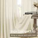 MASWOND Pinch Pleated Sheer Curtains 84 Inches Long for Living Room, Faux Linen Pinch Pleat Drapes for Bedroom Light Filtering Window Curtains with Tieback and Hooks (52" x 84", Natural, 1 Panel)