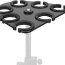 Multi Mic Holder for Wired and Wireless Mics, Organizes Up to 7 Mics, Aluminum, Black