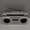 Retro Classic 80s Style Portable Boombox with Cassette Player Recorder, AM/FM/SW1/SW2 Radio, Bluetooth, USB/Micro SD Slots, Headphone Jack, 24W Dual FullRange High Bass Speakers