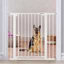 Mumeasy 36" High Extra Tall Dog Gate, 29.6"-40.5" Wide Pressure Mounted Tall Baby Gate for Dog, Auto Close Pet Gate with Door for Stairs,Doorways,House,White