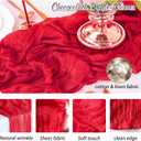 Red Cheesecloth Table Runner 6 Pack 35" Boho Gauze Runner 120 inches Long Runner Rustic Sheer Fabric Bulk for Baby Shower Wedding Bridal Birthday Party Table Decorations, 35" x 10Ft