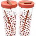 Fruits Infuser Water Bottle with straw 700 ml, 2pcs