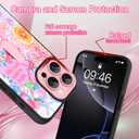 KANGHAR for iPhone 16 Pro Max Case Stand Summer Collage Coastal Full Body Rugged Shockproof Protection Glossy Protective Slim Case 6.9 Inch Pink