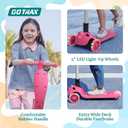 Gotrax KS3 Pro Folding Kick Scooter for Kids, One Key Removable Seat & 3 Extra Wide PU Light-Up Wheels and Anti-Slip Deck, Adjustable Height Handlebar and Lean-to-Steer Scooter for Children Aged 2-8