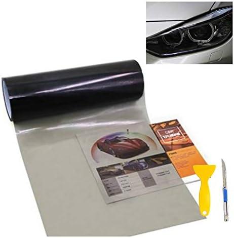 KOMAS 12 X 48 Tint Vinyl Film Sticker Sheet Roll for Car Headlight, Tail Lights, Fog Lights with Squeegee + Cutter (Glossy Light Black) KOMAS 12 X 48 Tint Vinyl Film Sticker Sheet Roll for Car Headlight, Tail Lights, Fog Lights with Squeegee + Cutter (Glossy Light Black)