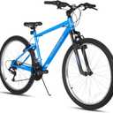 HILAND 26 27 Inch Mountain Bike, Mens Womens MTB with 18 Speeds, High-Tensile Steel Frame, V Brake, Hardtail Bicycle for Adults