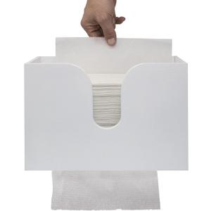 Bamboo Paper Towel Dispenser, Paper Towel Holder Wall Mount & Countertop for Kitchen and Restroom Decor - Holds Multifold Paper Towel, C Fold, Trifold Hand Tissue Napkins. (White)