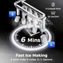 OSTBA Countertop Ice Maker Machine, Portable Ice Maker Makes 9 Bullet Ice Cubes in 6 Minutes, 26Lbs/Day Ice Makers Countertop with Self-Cleaning, Compact Mini Ice Maker for Home Kitchen RV Party