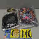 6 Pcs 70s Disco Outfit Costume for Men Dance Bell Bottom Pants Retro Shirts Moustache Sunglasses Wigs Necklace (Small, Colourful)