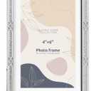 4x6 inch Picture Frame Design Vintage Style Metal Photo Frame with High Definition Glass Antique Display Holder for Tabletop (Silver-Antique)