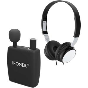 IROGER Hearing Amplifier Rechargeable Hearing Device with Standard Headphone Personal Sound Amplifier PSAP for Ears,Seniors,Directional Microphone (black)