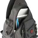 Large Sling Bag Laptop Backpack Cross Body Messenger Bag Shoulder Travel Rucksack (A-Black)