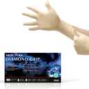 Ansell Microflex Diamond Grip MF-300 Disposable Latex Gloves for Automotive, Healthcare, Machinery Industries (Yellow, M)