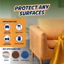 12 Pack Cat Scratch Furniture Protector Sheets Clear Couch & Sofa Guard from Cat Claws Easy Apply, Removable, with Twist Pins (6 XL + 6 Large)