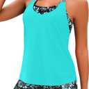 Daci Tankini Swimsuits for Women-2025 Bathing Suits 2 Piece Swimwear with Shorts for Tummy Control, XXL