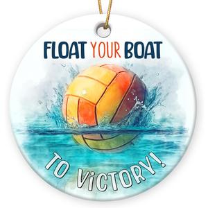 4 x Water Polo Christmas Ornament 2026 - Ceramic Sports Christmas Ornaments for Tree Decor, Thoughtful Water Polo Gifts for Sport Lovers, Men, Coach, Women, Friends, Sport Fans