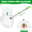 Saillong 1 Pack Large Spider Catcher with Long Handle, Contactless Spider Grabber Removes Release Spiders and Flies for Indoor use, Bug Container for Safely Capturing Spiders
