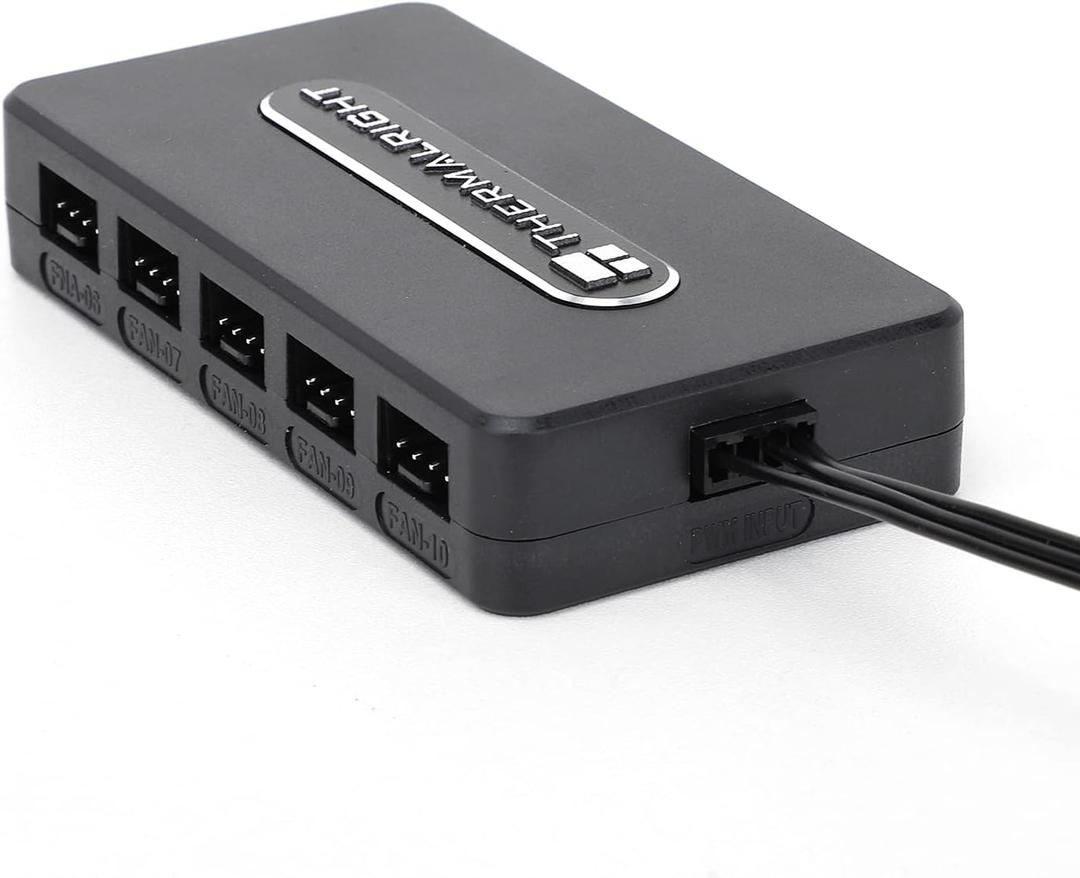 Thermalright Integrated Fan Hub, 10-Port 4 Pin PC Fan Controller, 12V Fan Hub, Support up to 10 Fans, SATA Power Cord Direct Input