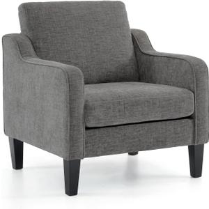 VINGLI Accent Chairs for Living Room Chairs Reading Chair Mid Century Modern Chair Soft Chenille Sofa Chair Upholstered Arm Chair Comfy Chair Side Chair (Light Grey Chenille)