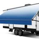 Upgraded RV Awning Fabric Replacement,Heavy Duty 18.5oz Vinyl Camper Awning Replacement-Universal Outdoor Canopy for Camper, Trailer and Motorhome (15' 2" Fabric for 16 feet awning, blue fade)
