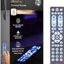 GE Universal Remote for Seniors, Elderly and Visually Impaired, Simple Use, Smart TV Compatible, 4 Device, Backlit, Brushed Graphite 71262