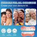 Moldable False Teeth - Veneers Teeth for Women & Men, Silicone Dentures Set for Both Upper and Lower, Temporary Dentures DIY at Home Within Minutes Fix Your Smile