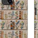 for iPhone 14 Plus Case Cute - Wireless Charging Compatible - Dual-Layer Hard Shell + Silicone Cover - Aesthetic Protective Phone Case for Women - Vintage Floral Bookish