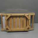 LGURT Bamboo Shower Bench, Rectangular Bathroom Stool, Non-Slip Wood Seat