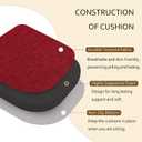 ELFJOY Chair Cushions for Dining Chairs Non-Slip Kitchen Chair Cushions Set of 2 Seat Cushion with Ties for Indoor Kitchen Dining Office Red