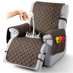 TAOCOCO 100% Waterproof Recliner Covers, Reclining Sofa Covers with Leg Straps, Reversible Recliner Couch Cover for Reclining Chair, Washable Couch Protector for Pets Kids(1 Seater 22", Brown)