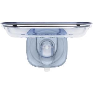 OXO Stronghold Suction Soap Dish: Stainless Steel & Plastic Shower Caddy, Clear, 7.8" Width