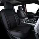 RISINGSTAR Ram Seat Covers, Faux Leather, fit for 2011-2023 2024 2025 Ram 1500 2500 3500 1500 Classic Crew Quad Mega Cab with Flat Rear Split Bench(Full Set, Black)