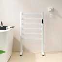 Freestanding 6‑Bar Electric Towel Warmer Rack for Bathroom, White