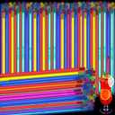 Didaey 150 Pcs Glow in the Dark Straws Glow Stick Plastic Assorted Colors Straws Neon Party Supplies for Cocktail Drinks, Bars, Restaurants Weddings Birthdays