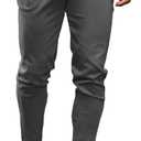 Mens Chinos Slim Fit Pants Flat Front Stretch Skinny Tapered Dress Pants Comfort Casual Solid Trousers (Gray)