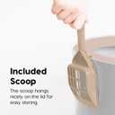 IRIS USA Cat Litter Box Large Top Entry with Lid Enclosed Covered Hooded Design Litter Catching Scatter Shield Pan Dog Proof Pet Proof Scoop Included Odor Control for Indoor Cats Kittens Beige/White