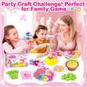 Osllate DIY Arts and Crafts for Kids Flower Toys with Lighted vase, Upgraded Unicornous Design Fabric Bouquet Craft Kits for Kids Toys for Girls Christmas Birthday for 3-12+ Year Old, Pink