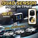 MARCALA Plug-In TPMS Tire Pressure Monitor System | Set of 4 Tire Pressure Sensor | Tire Pressure Monitoring system for Cars, Trucks, Vans(0-98PSI) | 32Ft Range Tire Monitoring System w/ 6 Alarm Modes