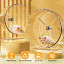 Silent Hamster Exercise Wheel,8.3 Inch Quiet Spinner Hamster Running Wheel,Silent Wheels with Anti-Skid & Adjustable Stand for Gerbils, Mice, or Other Small Pets,Transparent
