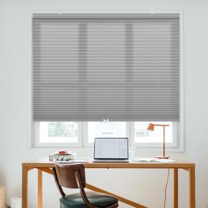 DEZ FURNISHINGS Cordless 1.5" Light Filtering Cellular Shade, 34.5" W x 60" H, Anchor Gray