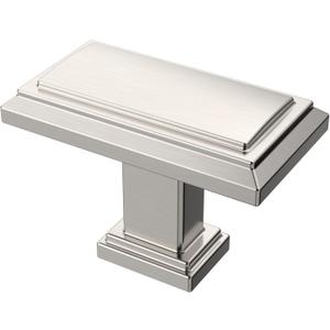 Alzassbg 10 Pack Brushed Satin Nickel Cabinet Knobs, 1.3 Inch(32mm) Kitchen Cabinet Hardware Rectangle Knob for Cupboard and Drawer AL6072SN