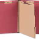 Universal Bright Colored pressboard Classification folders, 2" Expansion, 2 dividers, 6 Fasteners, Legal Size, Ruby red, 10/Box