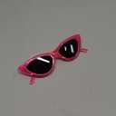 livho Retro Vintage Narrow Cat Eye Sunglasses for Women Clout Goggles Plastic Frame (Barbie Powder)