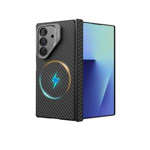 Nillkin Slim Aramid Fiber Case for Samsung Galaxy Z Fold 7, [Compatible with MagSafe] [Hinge Protection] [Adjustable Stand] [Lens Protection], Protective Magnetic Phone Cover for Z Fold 7, Black