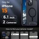 Magnetic Compatible with iPhone 15 Case, [Built-in Invisible Kickstand][Compatible with MagSafe] [Military Grade Shockproof] Slim Translucent Matte Phone Case for iPhone 15 6.1"