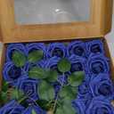 IPOPU Foam Roses, 25pcs Royal Blue Roses Glitter Flowers Artificial Rose with Stem for DIY Wedding Bridal Bouquet Home Party Decoration(Royal Blue)