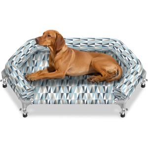Orthopedic Dog Bed - Beds Bolster,Cooling Elevated Dog Beds with Metal Frame,Raised Dogs Bed,Easy to Assemble,Up to 80 lbs,Medium