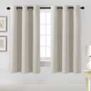 H.VERSAILTEX Blackout Curtains for Bedroom Thermal Insulated Room Darkening Living Room Curtains 63 Inch Long Grommet Privacy Protection Window Curtain Panels/ Drapes for Nursery, 2 Panels, Ivory/ Cream