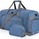 Felipe Varela Duffle Bag with Shoes Compartment and Adjustable Strap,Foldable Travel Duffel Bags for Men Women,Waterproof Duffel Bags, 150L, Blue