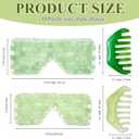 Jade Eye Mask 2 Pcs Jade Eye Mask for Facials can Relieve Puffiness and Relieve Eye Cover (Comes with Massage M-Shaped Comb *1, Eight-Tooth Comb *1)